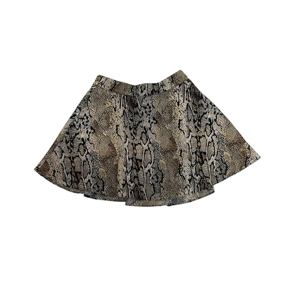 Naven Brown Cream Skater Mini Skirt Night Out